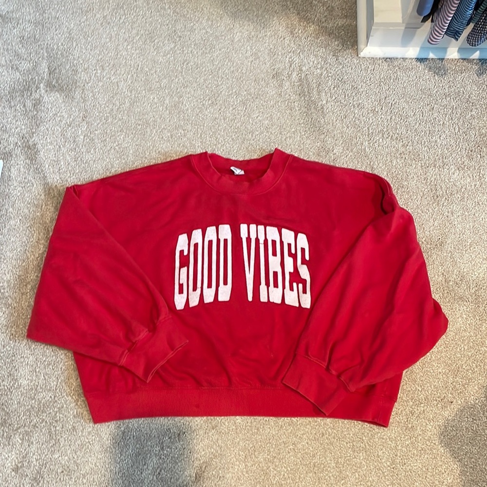 Old Navy good vibes cropped sweatshirt